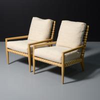 Pair of Saridis-Style Lounge Chairs, Manner of T.H. Robsjohn-Gibbings - Sold for $6,400 on 05-24-2025 (Lot 40).jpg